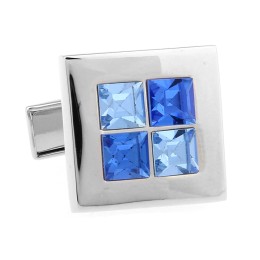 Mansetinööbid - hele- ja tumesinine ruut